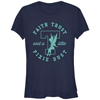 Disney's Tinker Bell Faith Trust And Pixie Dust Juniors' Fitted Graphic Tee