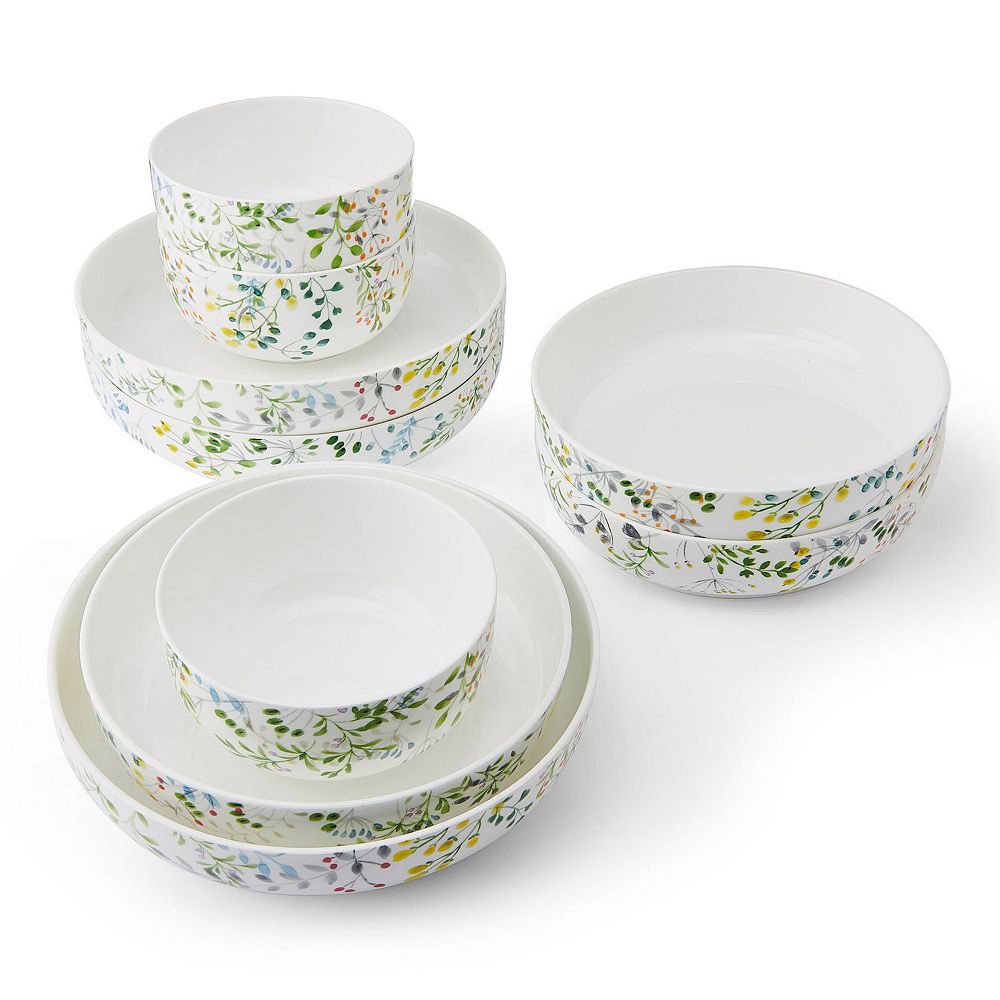 新品未使用★ハルオミヤウチ　HARUO NEWYORK 和食器9点セット Mikasa Tivoli Garden 9-Piece Dinnerware Bowl Set