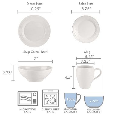 Mikasa Swirl 4-Piece Dinnerware Set