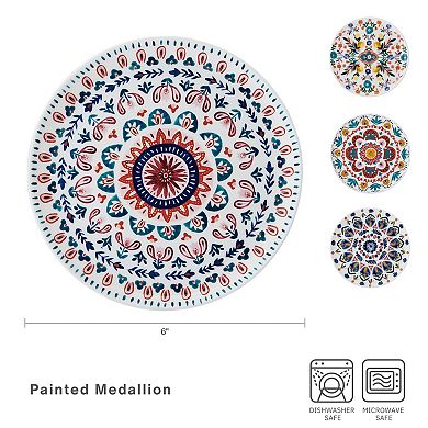 Mikasa Painted Medallion 6-in. Set of 4 Appetizer Plates