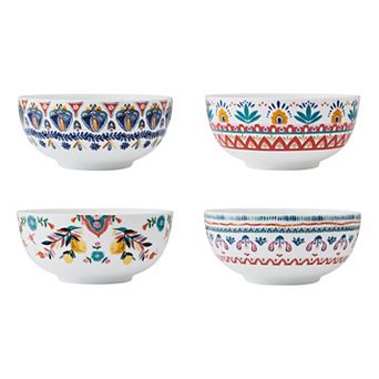 Mikasa Painted Medallion 6 in Set of 4 All Purpose Bowls