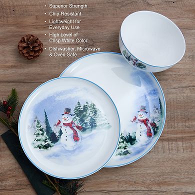 Mikasa Snowman Forest 12-Piece Dinnerware Set