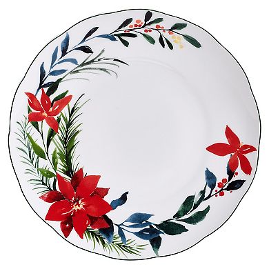 Mikasa Merry Poinsettia 12-Piece Dinnerware Set