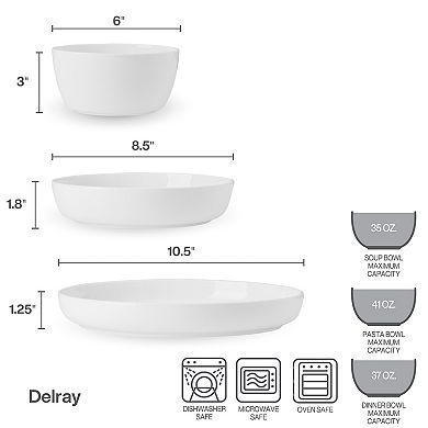 Mikasa Delray 9-Piece Dinnerware Bowl Set