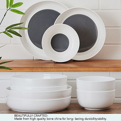 Mikasa Austyn Grey 9-Piece Dinnerware Bowl Set