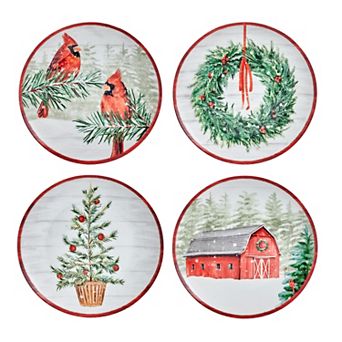 Mikasa Countryside Christmas 9 in Set of 4 Salad Plates
