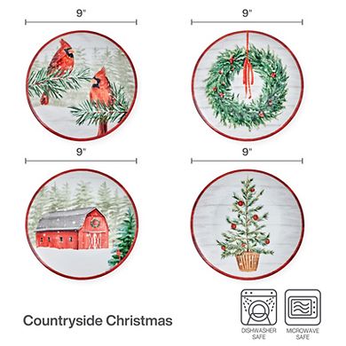 Mikasa Countryside Christmas 9-in. Set of 4 Salad Plates