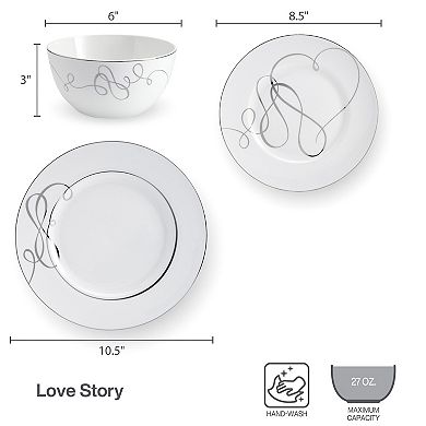 Mikasa Love Story 24-Piece Dinnerware Set