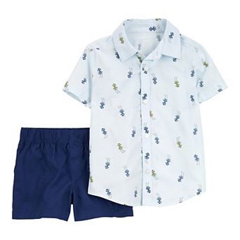 Baby Boy Carter's 2 pc Race Car Button-Down Shirt Outfit Set