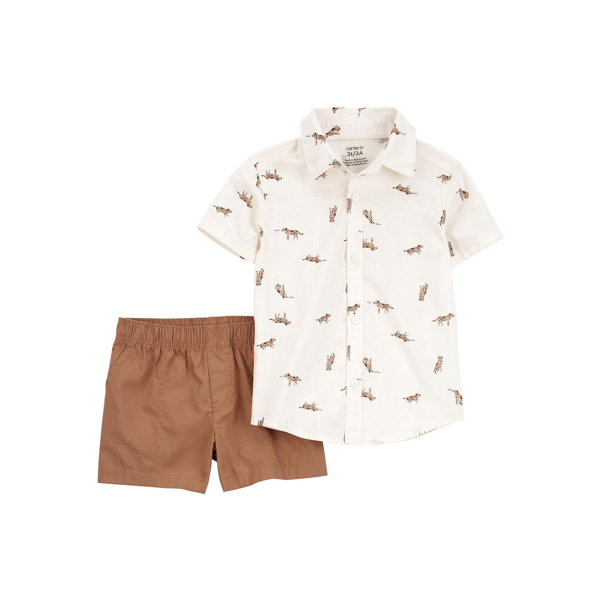 Baby Boy Carters 2-Piece Dog Button-Down Shirt Outfit Set, Boys, Size: 3 