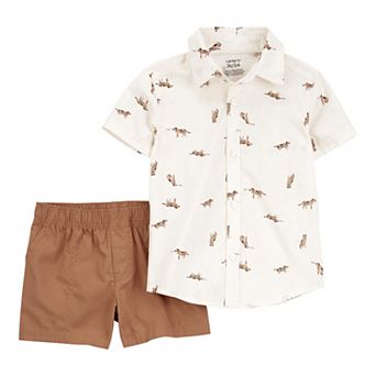 Baby Boy Carter's 2 pc Dog Button-Down Shirt Outfit Set
