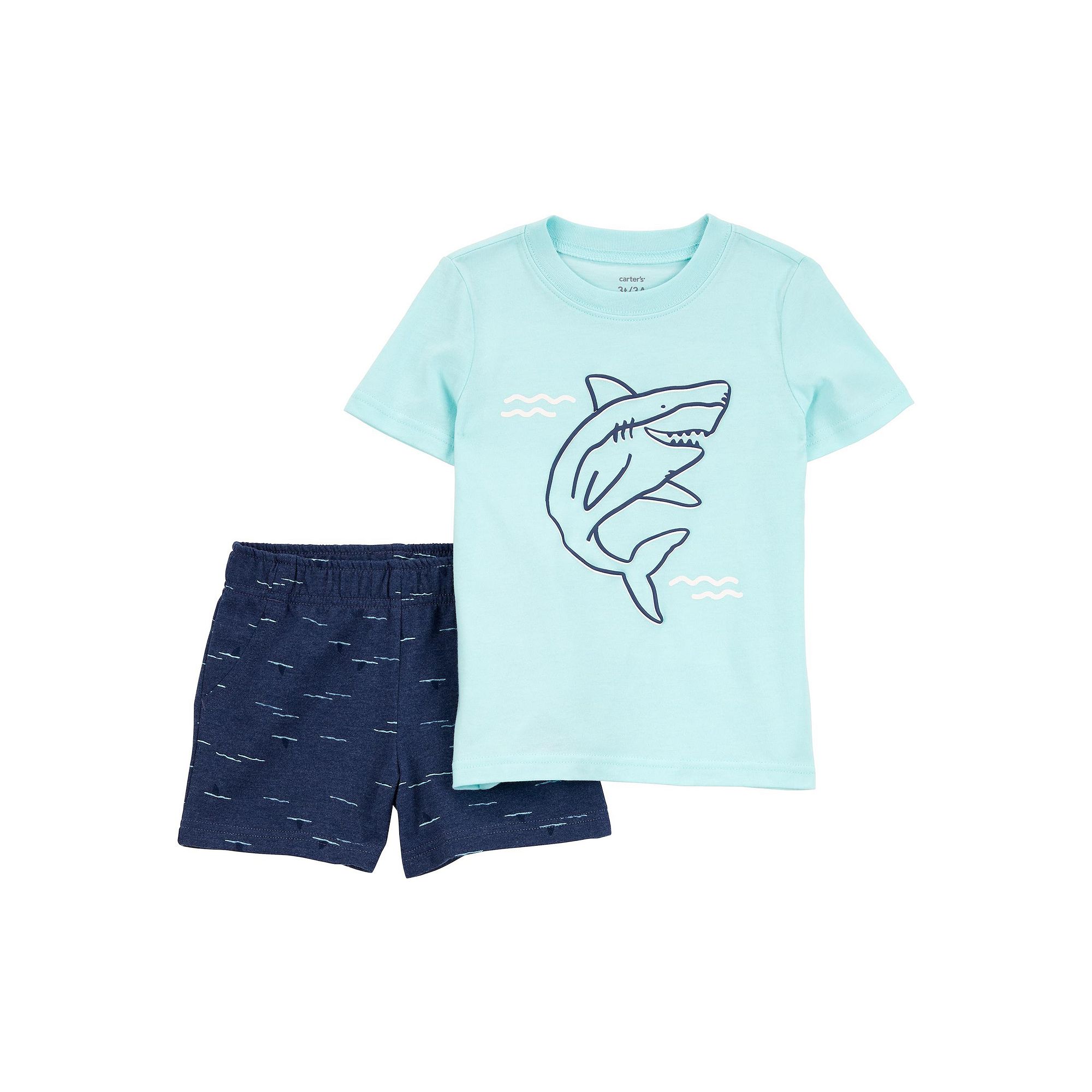 Baby Boy Carters 2-Piece Shark Outfit Set, Boys, Size: 3 Months, Blue