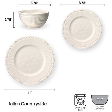 Mikasa Italian Countryside 12-Piece Melamine Dinnerware Set