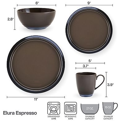 Mikasa Elura Espresso 16-Piece Dinnerware Set