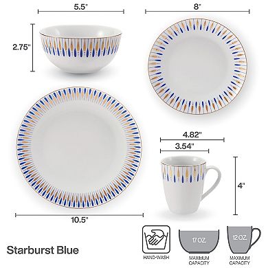 Mikasa Starburst Blue 32-Piece Dinnerware Set