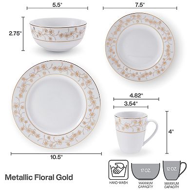 Mikasa Metallic Floral Gold 32-Piece Set