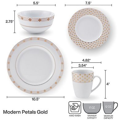 Mikasa Modern Petals Gold 32-Piece Set