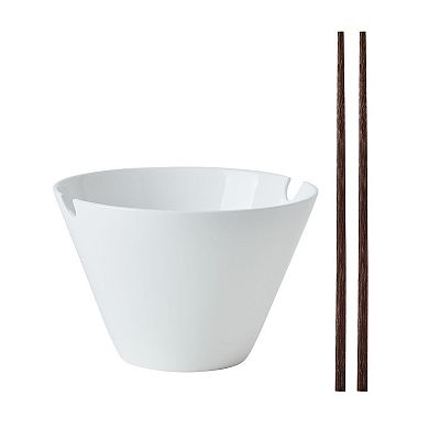 Mikasa Delray Set of 2 Noodle Bowls with Chopsticks