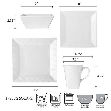Mikasa Trellis Square 16-Piece Dinnerware Set