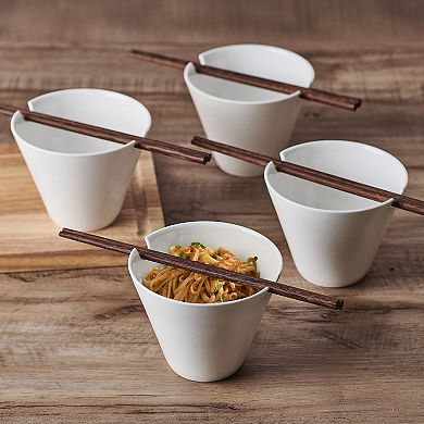 Mikasa Delray Set of 4 Noodle Bowls with Chopsticks