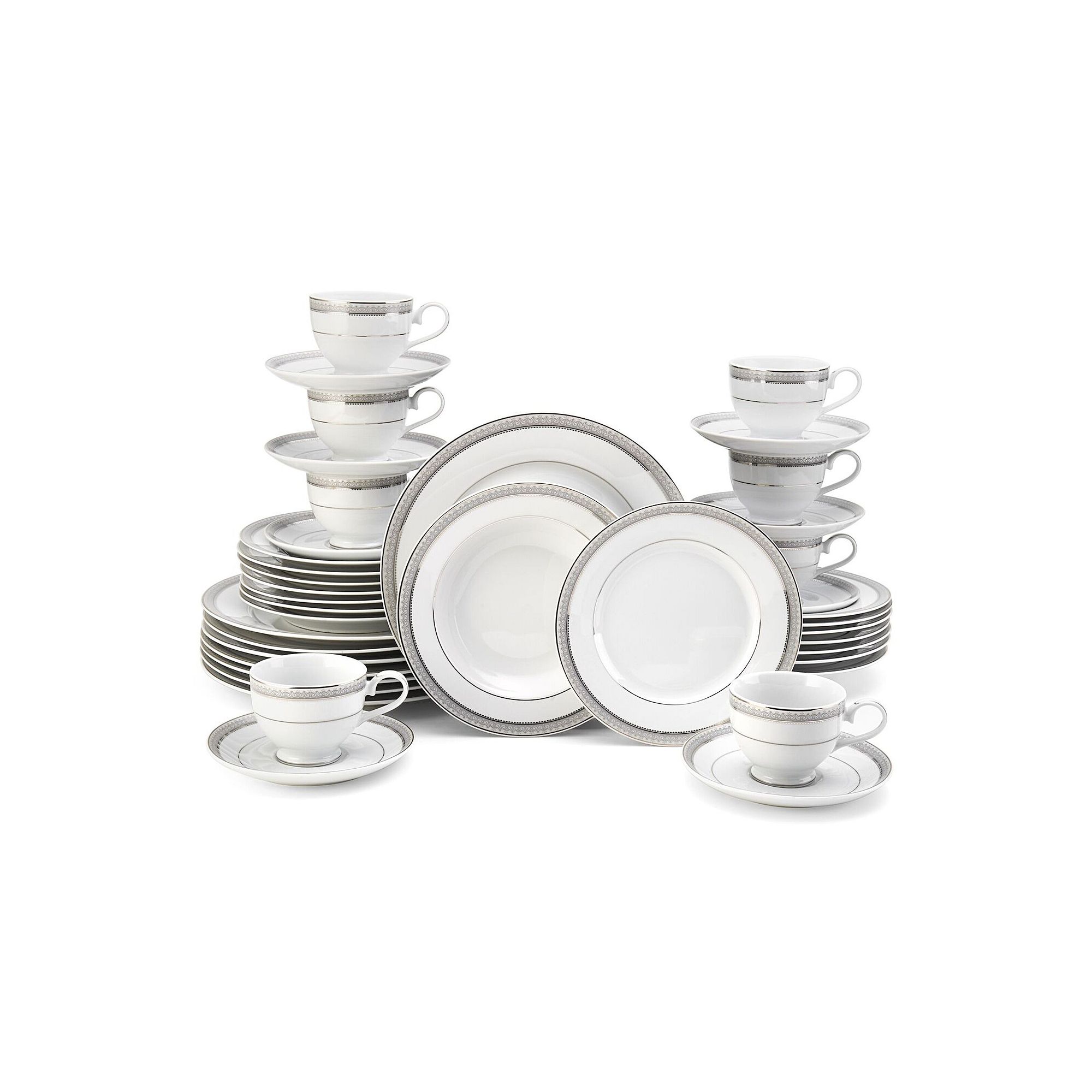 Mikasa Platinum Crown 40-Piece Dinnerware Set, Gray