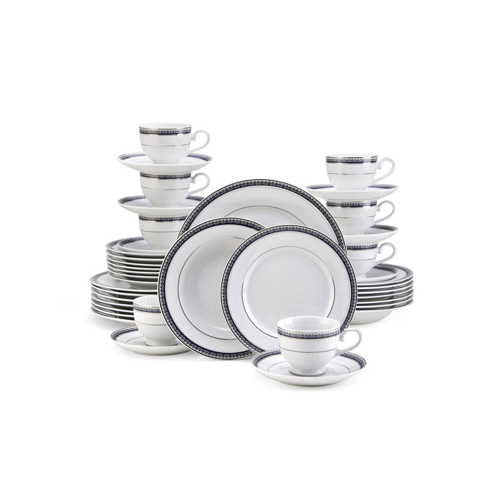 Mikasa Platinum Crown Cobalt 40-Piece Dinnerware Set, Blue