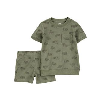 Toddler Boys Carter's 2 pc Construction Short Sleeve Tee and Shorts Outfit Set