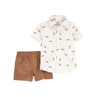 Toddler Boy Carter's 2 pc Dog Button-Down Shirt Outfit Set