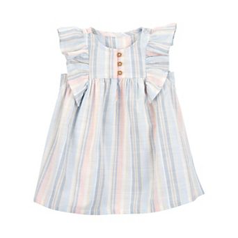 Baby Girls Carter's Striped Flutter Sleeve Dress