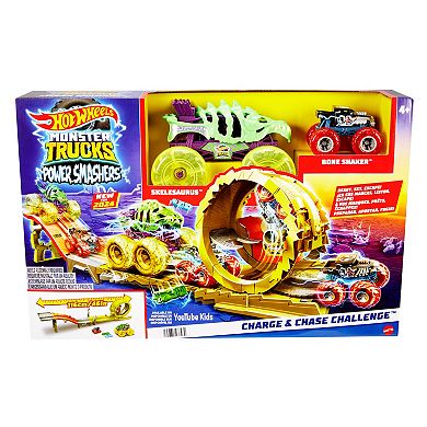 Hot Wheels Monster Trucks Power Smashers Charge & Chase Challenge Track Set