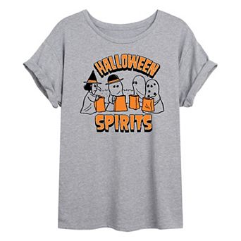 Juniors' Peanuts Halloween Spirits Oversized Tee
