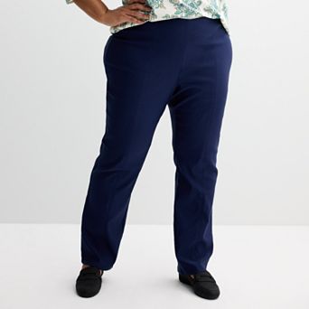 Plus Size Croft & Barrow® Seamed Straight Leg Pull-On Pants