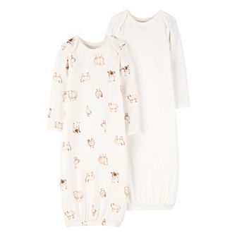 Baby Carter's 2-Pack PurelySoft Farm Animals Sleeper Gowns