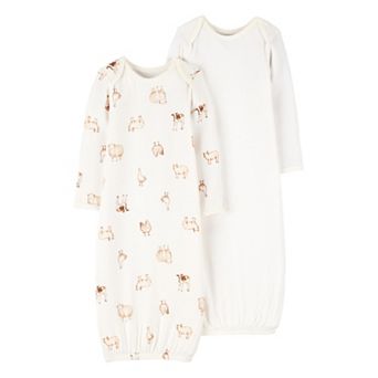 Baby Carter's 2-Pack PurelySoft Farm Animals Sleeper Gowns