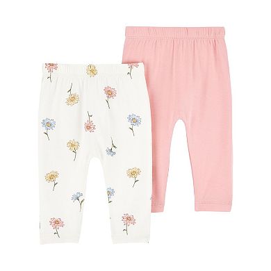 Baby Girl Carter's 2-Pack PurelySoft Flowers Pants