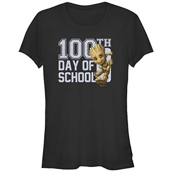 Juniors' Marvel Guardians Of The Galaxy Groot 100th Day Of School Graphic Tee