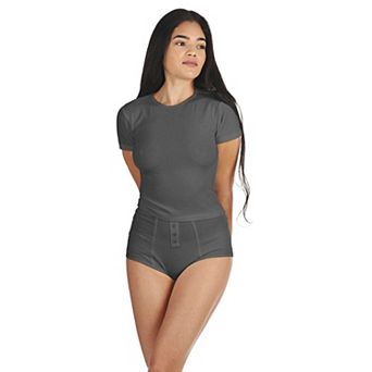 Women's Luxe Rib T-shirt And Full Coverage Brief Set
