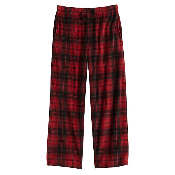 Boys 8-20 Hollywood Relaxed Fit Sleep Pants - Red Shadow Plaid (SMALL)