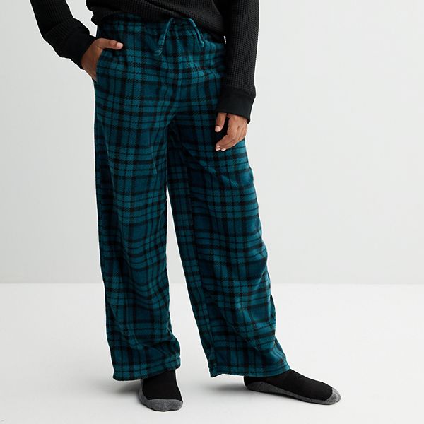 Boys 8-20 Hollywood Relaxed Fit Sleep Pants - Teal Plaid (SMALL)