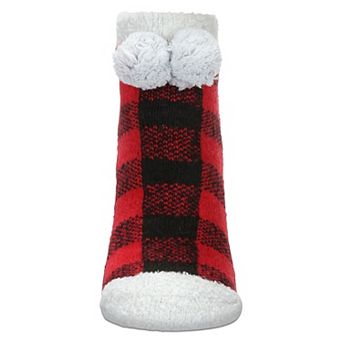 Women's Buffalo Plaid Buttersoft Plush Lined Low Cut Socks