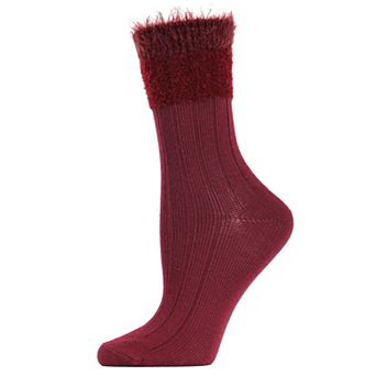 Women's Parfait Fuzzy Cuff Knit Striped Crew Sock