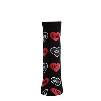 Women's Nope Conversation Hearts Print Anklet Sock