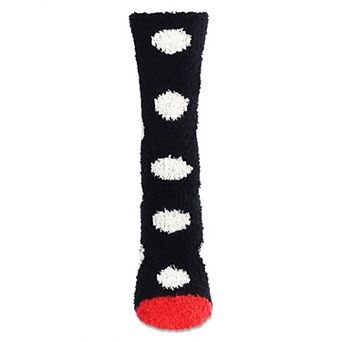 Women's Polka Dot Santa Embroidery Cozy Socks