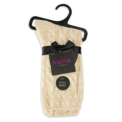 Weaved Flower Chunky Knit Crew Sock