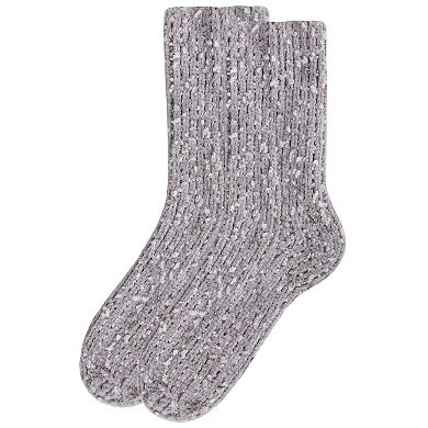 Women's Confetti Plush Cozy Tufted Crew Sock