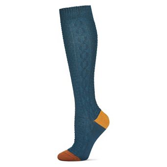 Women's Brick Twist Crosshatch Knit Knee High Sock