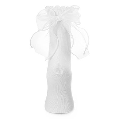 Women's Flowing Ribbon Back Scalloped Fashion Crew Sock