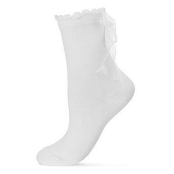 Women's Flowing Ribbon Back Scalloped Fashion Crew Sock