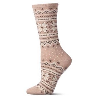 Women's Soft Fair Isle Cashmere Blend Crew Socks