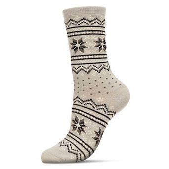 Women's Fair Isle Frost Wintry Cashmere Blend Crew Sock